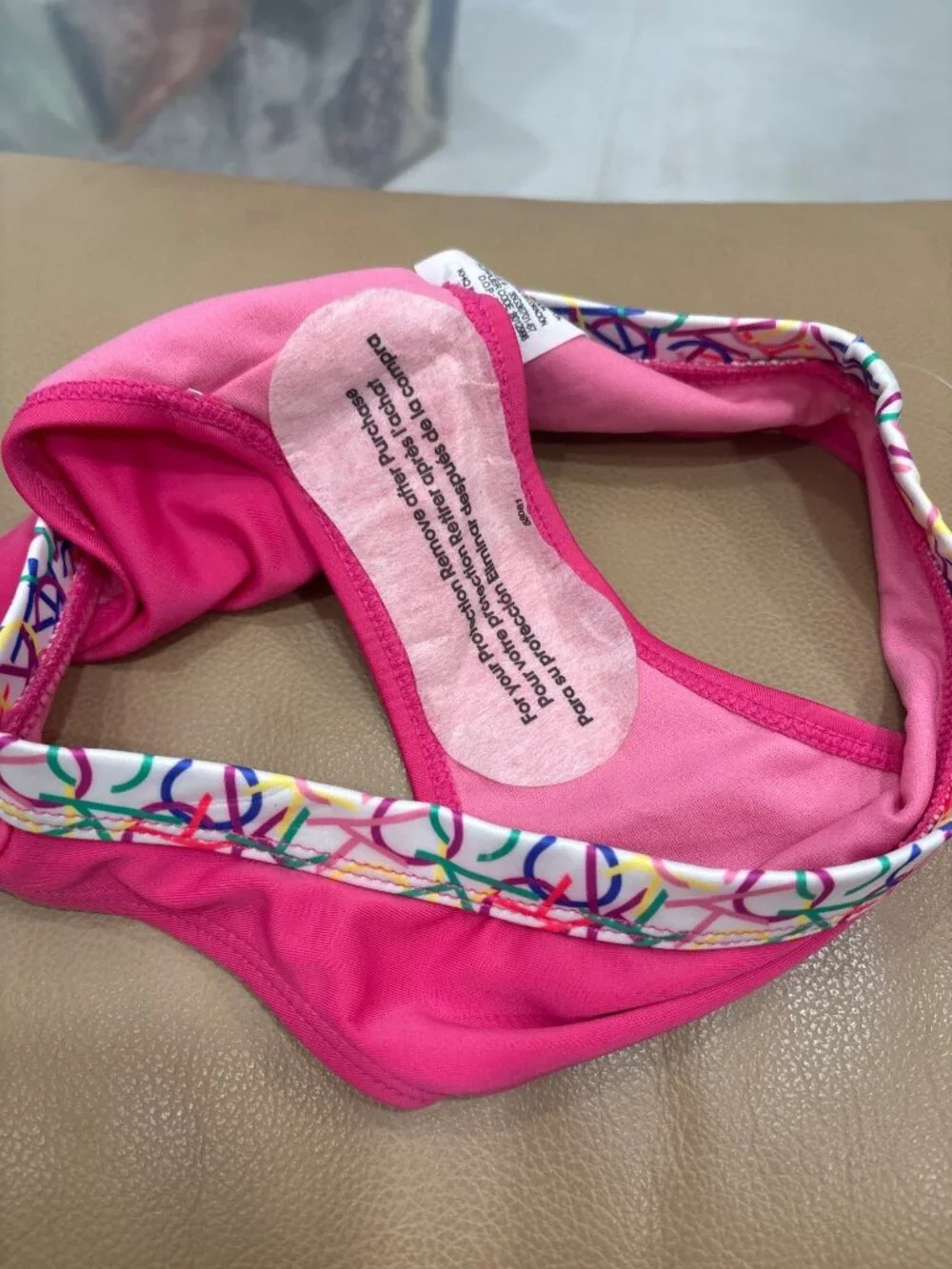 Calvin Klein Medium Kids Pink Bikini Bottom Multicolor Waistband Whimsical NWOT
